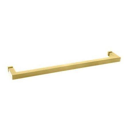 CR LAURENCE Satin Brass -in SQ-in Series 24-in Square Tubing Mitered Corner Single-Sided Towel Bar SQ24SB
